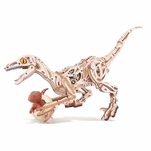 RoboTime Mechanisches 3D-Puzzle aus Holz Velociraptor